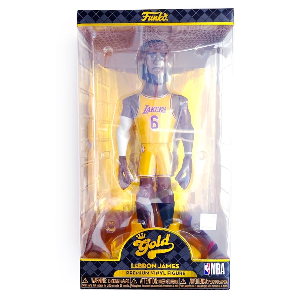 Funko Pop Gold LeBron James LA Lakers Yellow Jersey Figure 12” Tall Doll NBA